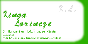 kinga lorincze business card